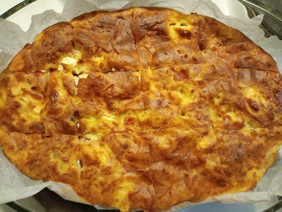 Πίτσαγρήγορη χωρίς βάση ζύμης - Σαν κουρκουτόπιτα