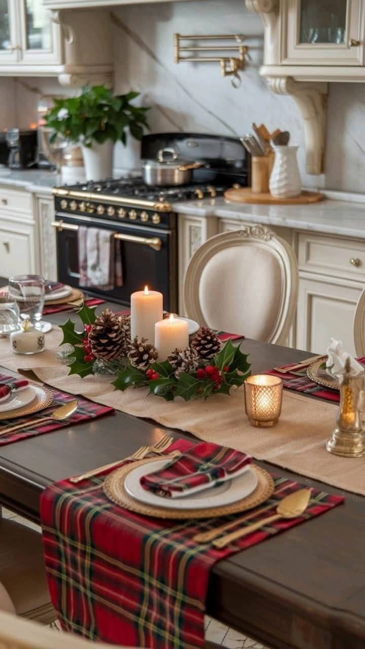  Χριστουγεννιάτικη-τραπεζαρία-κερί-