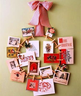 στεφάνι-με-χριστουγεννιάτικες-κάρτες- στεφάνι-με-χριστουγεννιάτικες-κάρτες-