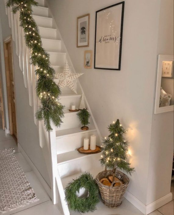 50 Προτάσεις για διακόσμηση Χριστουγεννιάτικης σκάλας