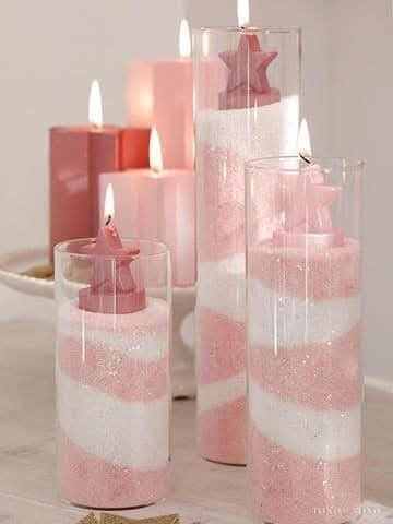 ροζ-χριστουγεννιάτικα-κεριά-με-αστεράκι-