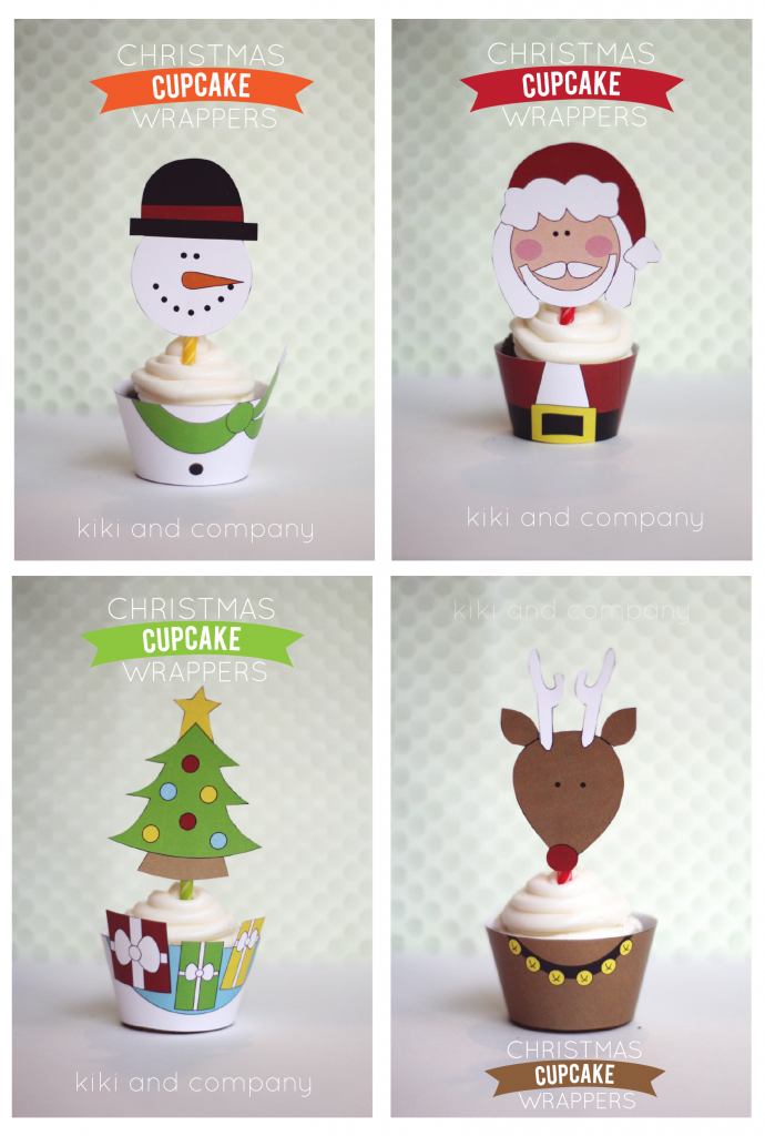 Χριστουγεννιάτικες θήκες cupcake - Δωρεάν εκτύπωση DIY