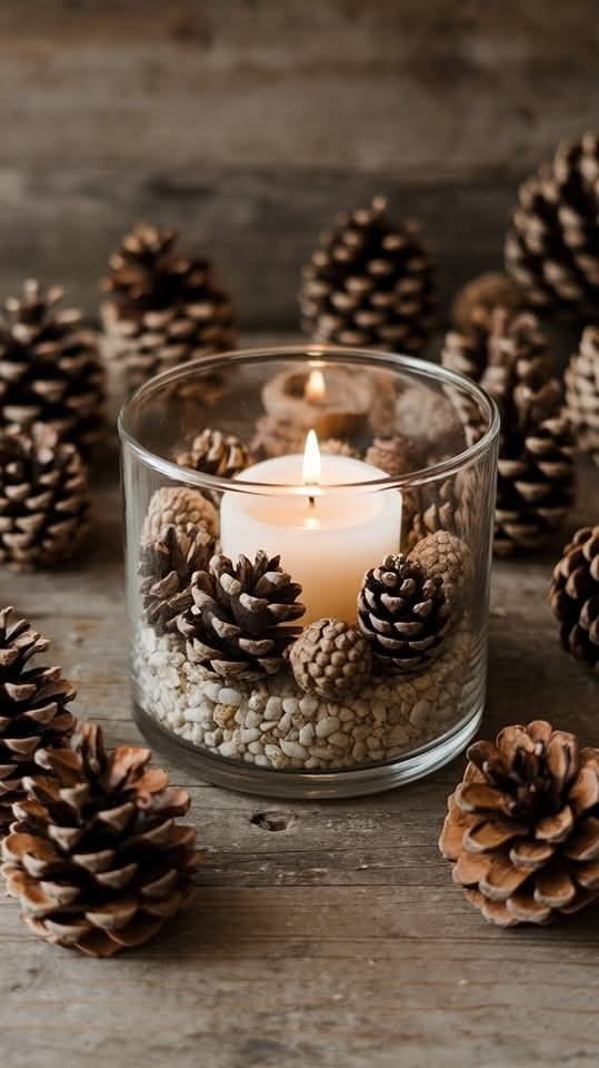 Ιδεες για χριστουγεννιατικη διακοσμηση με κουκουναρια!