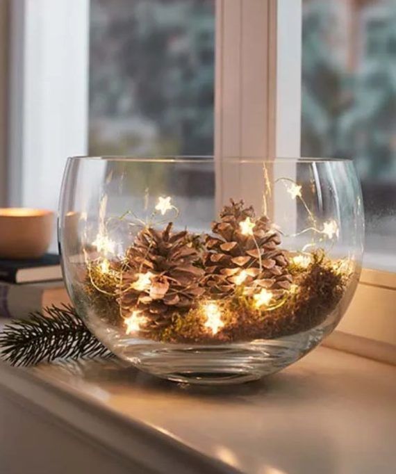 Ιδεες για χριστουγεννιατικη διακοσμηση με κουκουναρια!