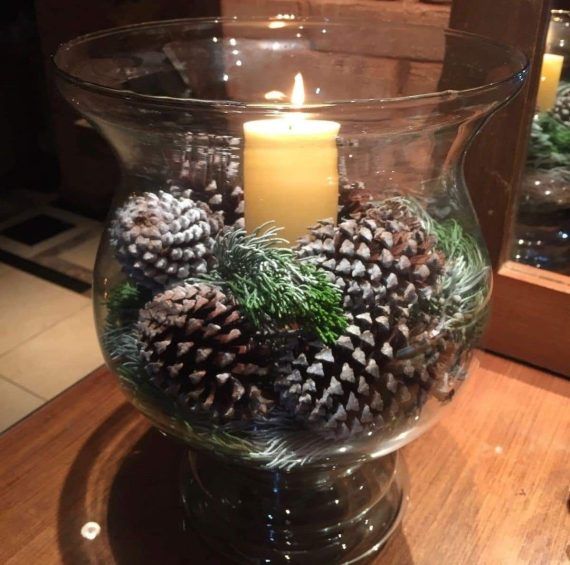 Ιδεες για χριστουγεννιατικη διακοσμηση με κουκουναρια!