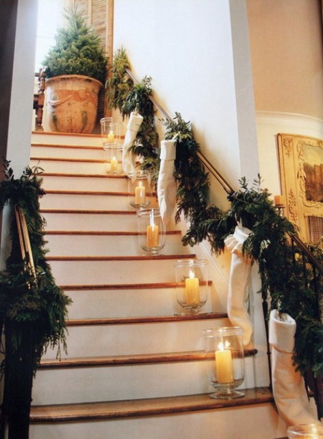 50 Προτάσεις για διακόσμηση Χριστουγεννιάτικης σκάλας