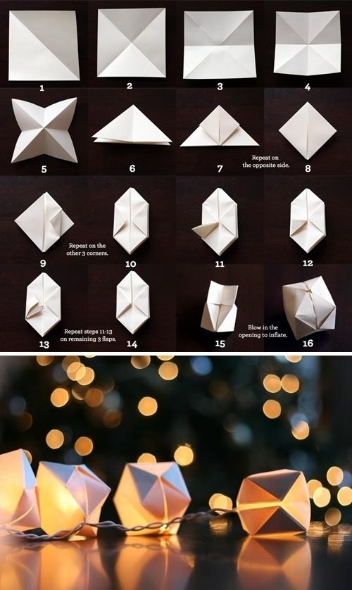 Create a string of paper cube lights.