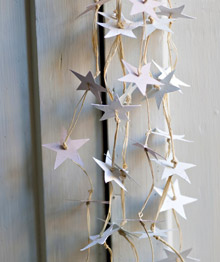 Paper Stars Threaded with Twine