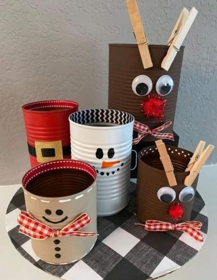 χριστουγεννιάτικες-γλάστρες-από-τενεκεδάκια-