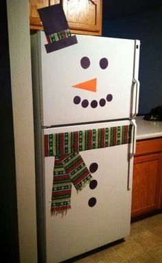 ψυγείο-χιονάνθρωπος-πράσινο-κασκόλ-και-καπέλο-