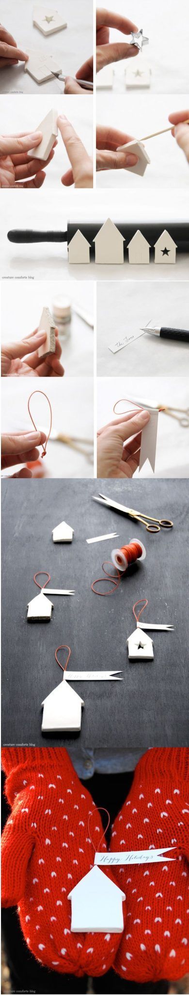 Φτιαξτε πανεμορφα Χριστουγεννιάτικα σπιτάκια και γουρια από πηλό