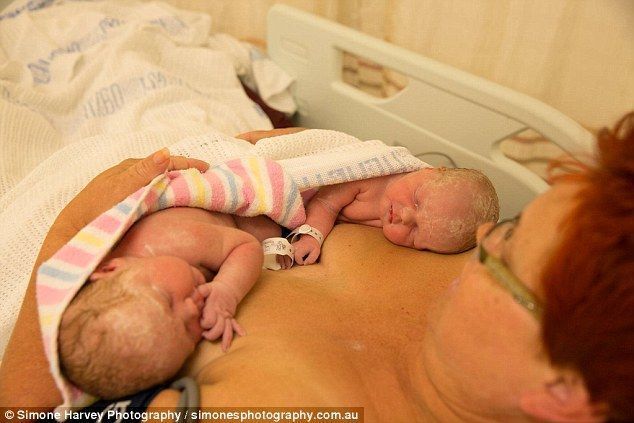 Mrs Wolfe said it was a wonderfully personal moment - just as if she had a natural birth. 'This was much more personal,' she said