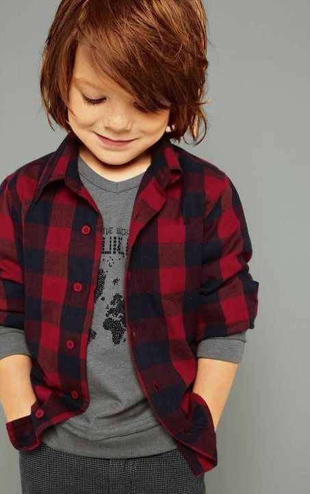 Gabriel's hair is almost long enough for this look. Love it.