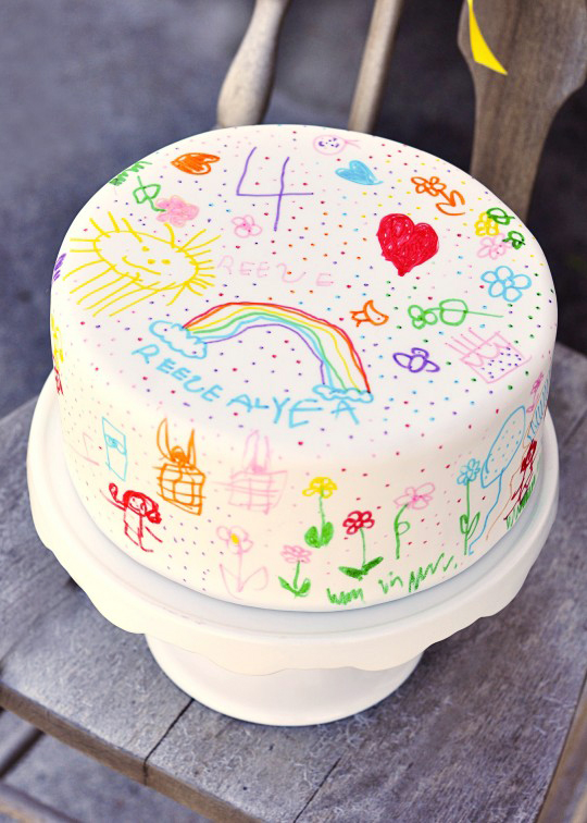 Rainbow Doodle Cake via Sweetapolita