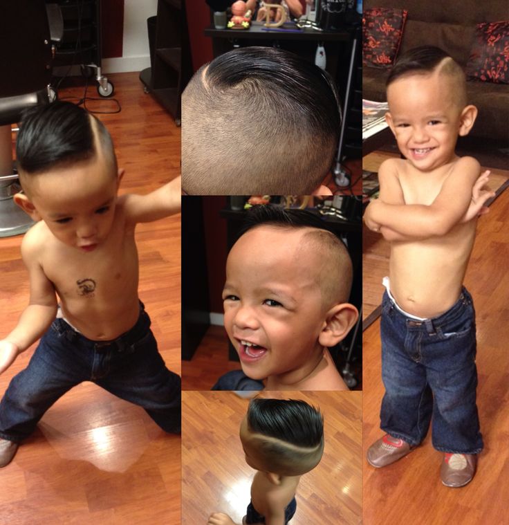 Baby Boy Haircut. Combover with a hardpart