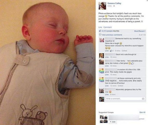 Δεν θα πιστέψεις πώς έγινε ο μπέμπης, όταν η μαμά του τον θήλασε μετά από σπρέι μαυρίσματος!