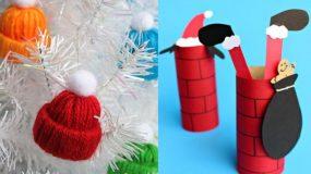 DIY:Φτιάξε στολίδια σκουφάκι για το Χριστουγεννιάτικο δέντρο σου και Χριστουγεννιατικες ιδέες με ρολό χαρτιου
