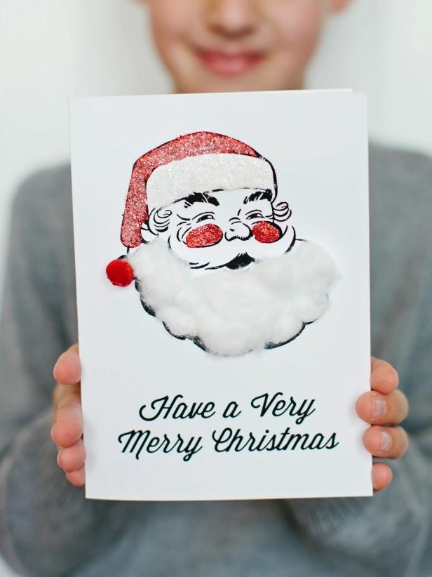χειροποίητες Χριστουγεννιάτικες κάρτες σε σχέδιο Άγιος Βασίλης