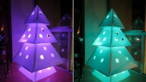 DIY:Φτιάξε φωτιζόμενο Χριστουγεννιάτικο δέντρο από χαρτόνι