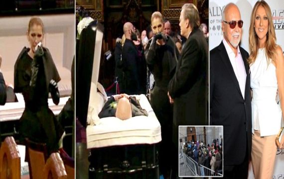 ΣΕΛΙΝ ΝΤΙΟΝ: Λύγισε στην κηδεία του πολυαγαπημένου της συζύγου, Ρενέ Ανζελίλ (ΦΩΤΟ)