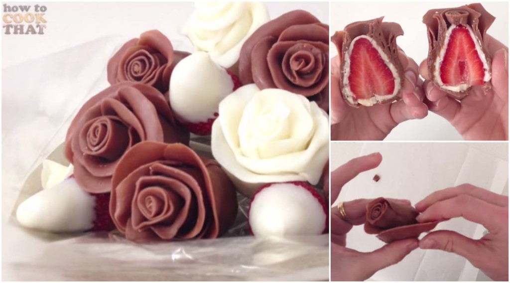 Σοκολατένια Τριαντάφυλλα με Γέμιση Φράουλας που θα σας Ξετρελάνουν!