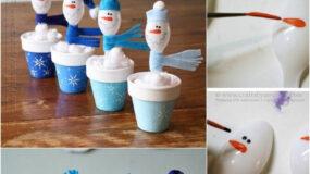 Ο πιο εύκολος τρόπος να φτιάξετε ένα χιονάνθρωπο με πλαστικά κουτάλια!