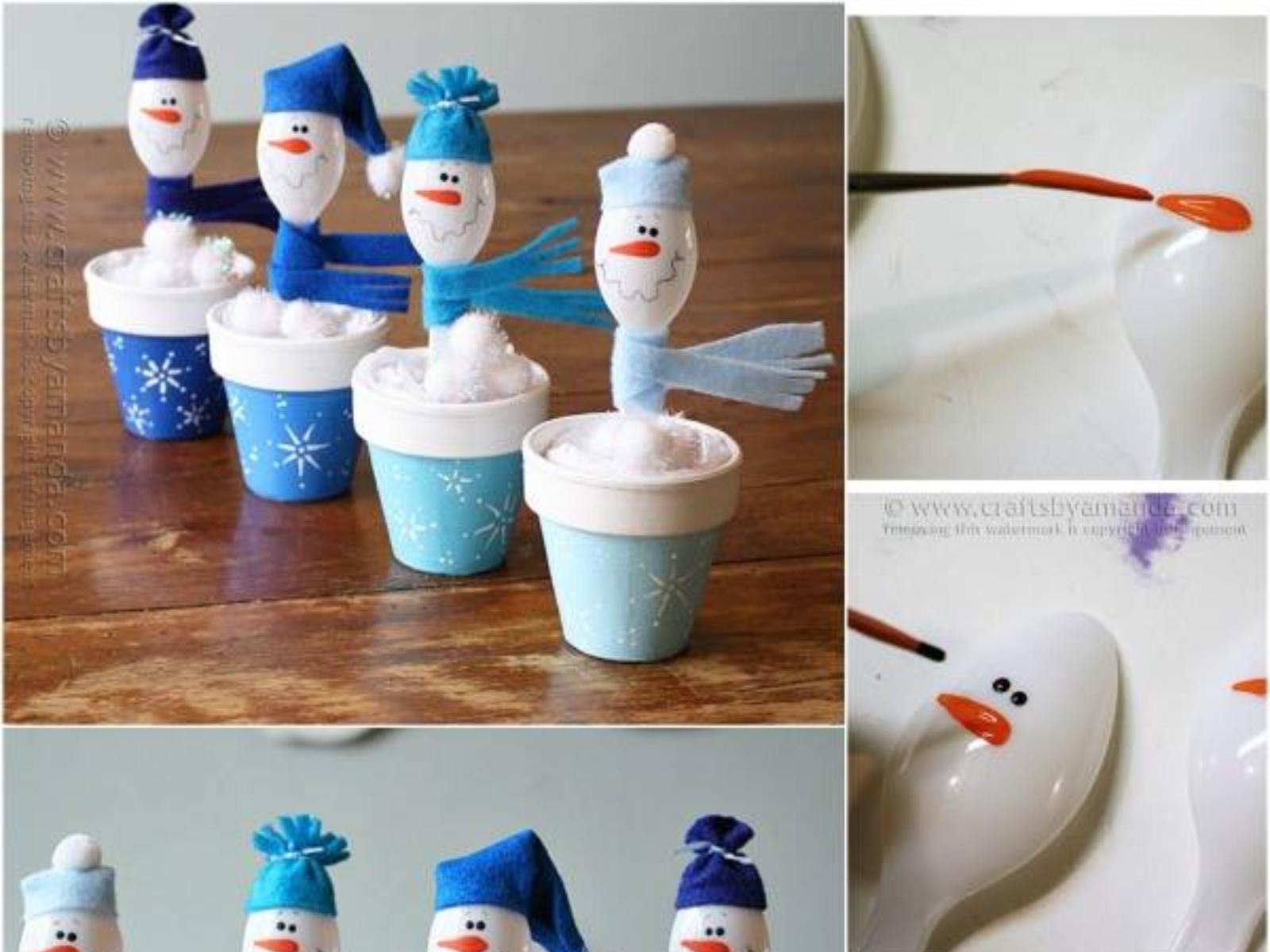 Ο πιο εύκολος τρόπος να φτιάξετε ένα χιονάνθρωπο με πλαστικά κουτάλια!