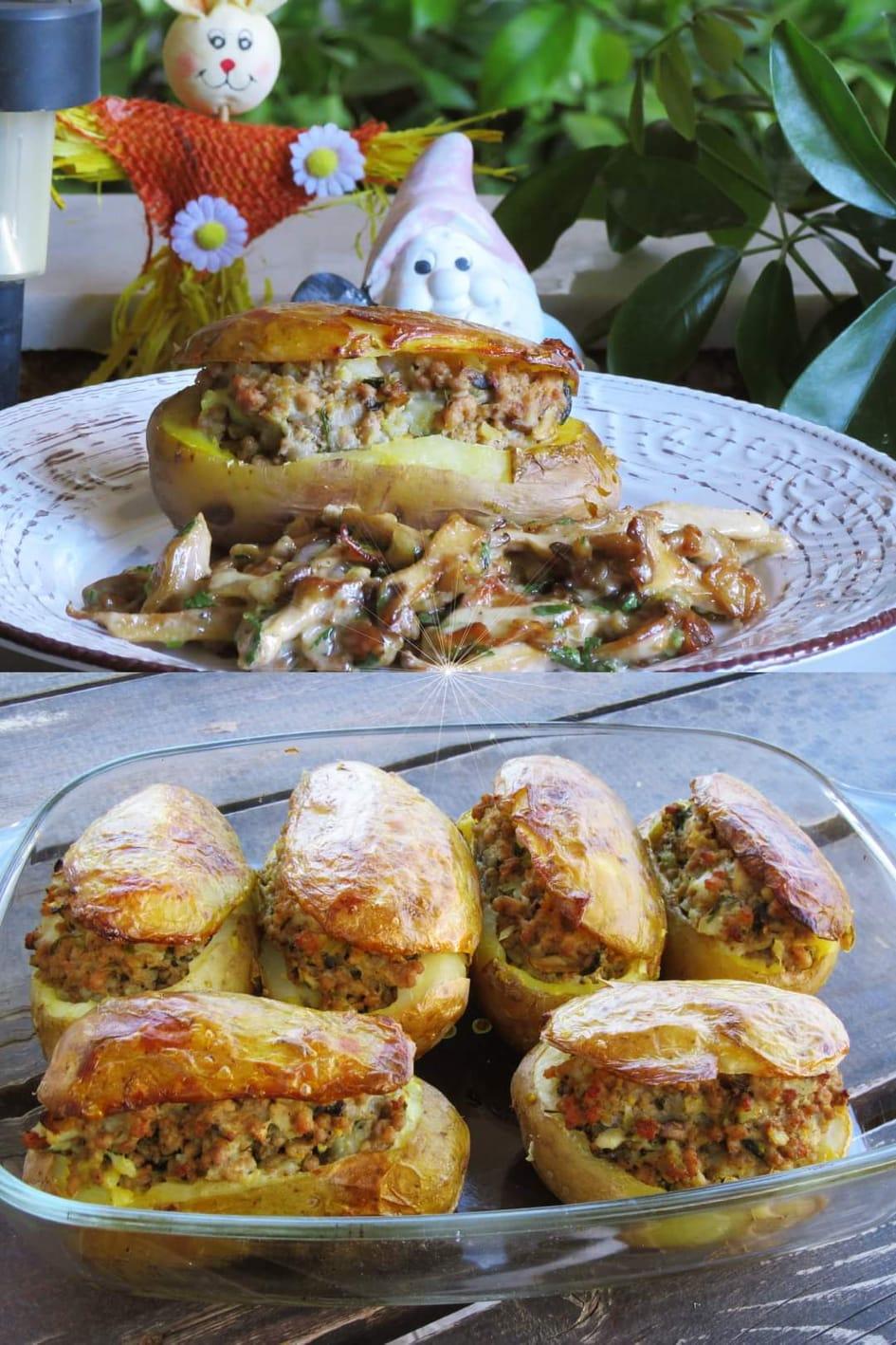 Ψητές πατάτες στο φούρνο με τον κιμά που περίσσεψε 