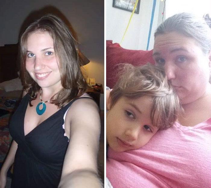 Φωτογραφίες γονιών πριν και μετά την απόκτηση παιδιών.. Η διαφορά είναι εμφανής...