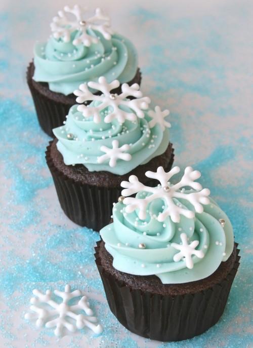 Εντυπωσιακά cupcakes με χιονονιφάδες!