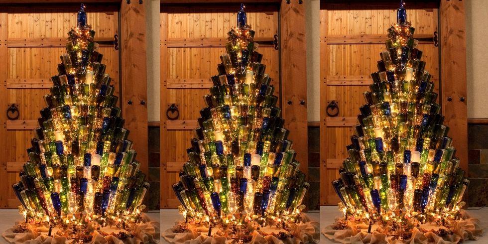 Απίστευτες ιδέες για χριστουγεννιάτικα δέντρα από μπουκάλια κρασιού