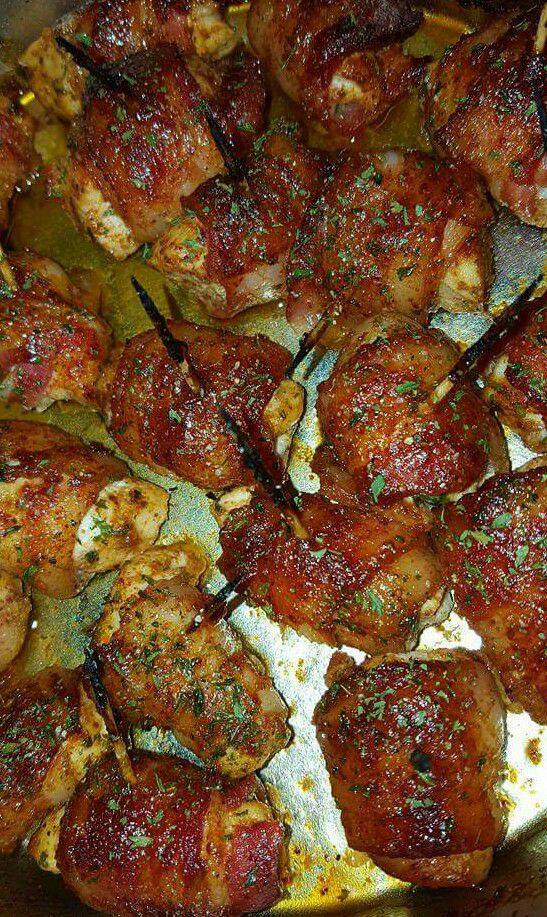 Ρολάκια κοτόπουλο τυλιγμένα με ξεροψημένο μπέικον !!!