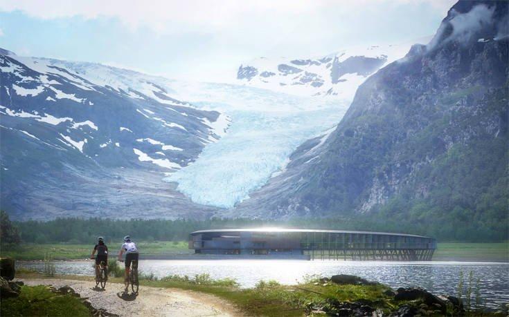 Ένα απίστευτο ξενοδοχείο ανοίγει στην Νορβηγία με θέα τους παγετώνες και το Βόρειο Σέλας