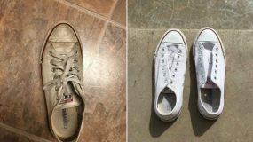 Μια Φοιτήτρια Καθάρισε τα Παπούτσια της με ένα απίστευτο κόλπο που έχει Τρελάνει το Διαδίκτυο.