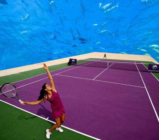 Το πρώτο υποβρύχιο γήπεδο τένις του κόσμου στο Ντουμπάι