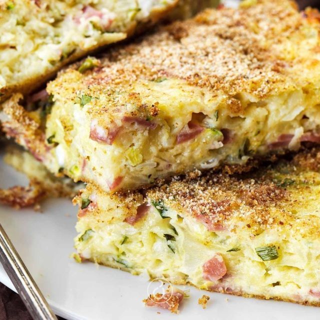 Λαχταριστή ζαμπονοτυρόπιτα με λαχανικά χωρίς φύλλο από την Αργυρώ