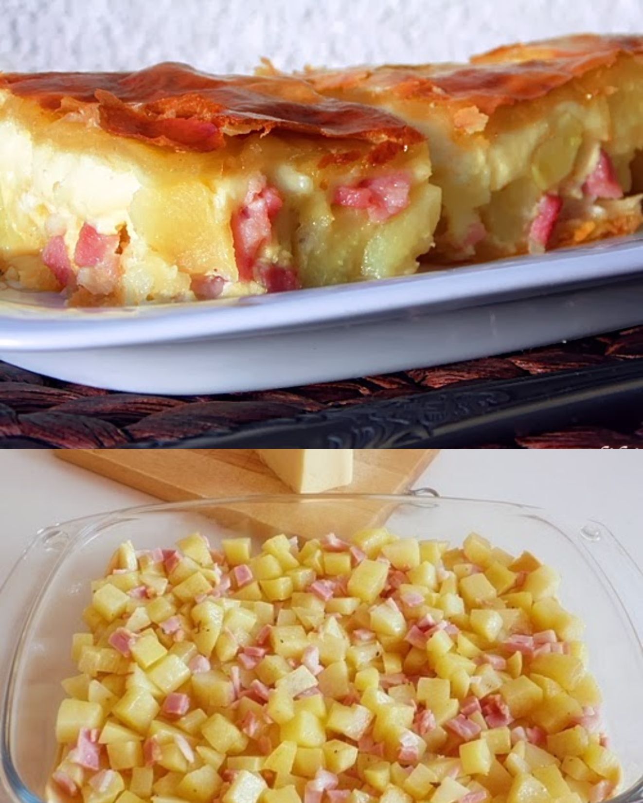 Πατατόπιτα με μπέικον και τυριά