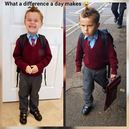 27 ξεκαρδιστικές φωτογραφίες παιδιών πριν και μετά την πρώτη μέρα στο σχολείο. Θα κλάψετε