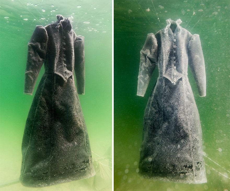 Βύθισε ένα φόρεμα για 2 χρόνια στη Νεκρά Θάλασσα σήμερα είναι ένα κρυστάλλινο αριστούργημα