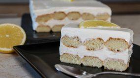 Ελαφρύ γλυκό Ψυγείου με σαβαγιάρ και λεμόνι - Easy Lemon Dessert