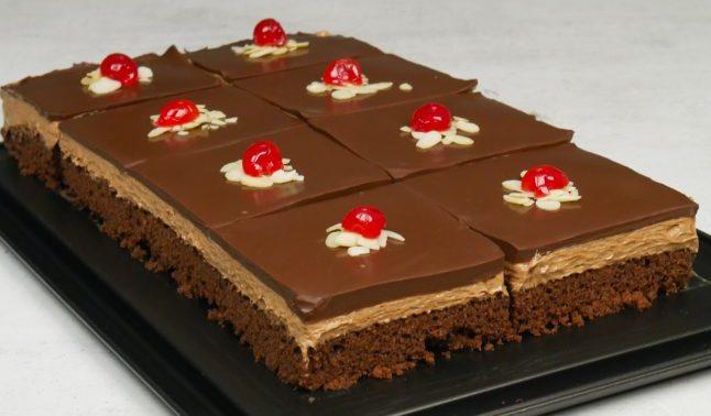 Πάστα σοκολατίνα με μους πραλίνας και γκανάζ σοκολάτας βήμα βήμα