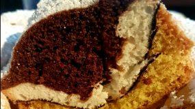 Τρίχρωμο κέικ βανίλιας με κακάο χωρίς βούτυρο