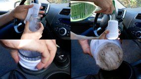 Έβαλε μια κάλτσα σε ένα ποτήρι για να καθαρίσει το αυτοκίνητό του & άλλα 6 έξυπνα κόλπα για το αυτοκίνητο!