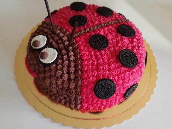 Τούρτα γενεθλίων πασχαλίτσα με γεύση σοκολάτα-φράουλα και μπισκότα oreo