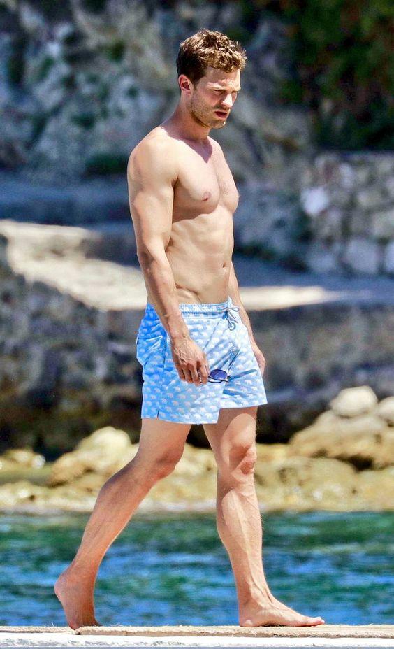 αντρικό μαγιό γαλάζιο με λευκά σχέδια