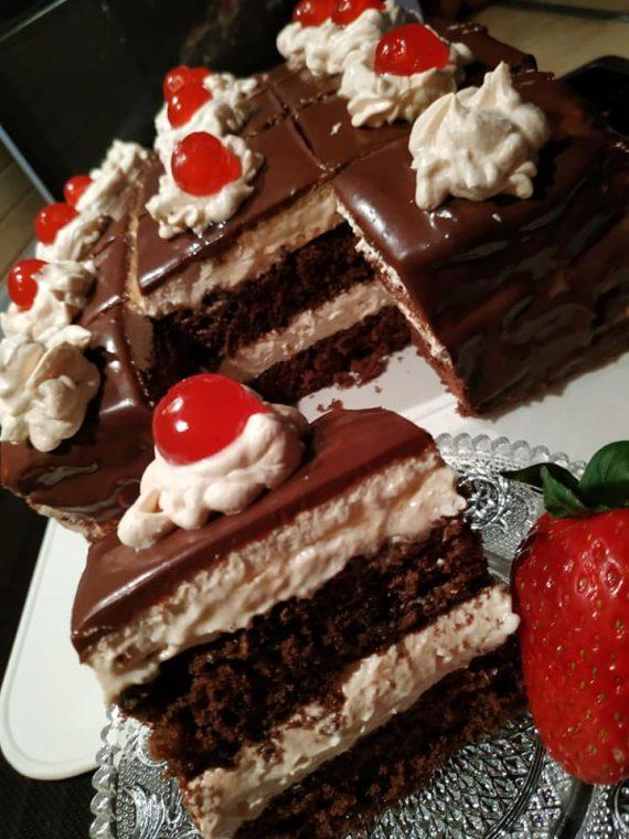 Συνταγή για πάστα ταψιού με σιρόπι και γλάσο σοκολάτας 1 Συνταγή για πάστα ταψιού με σιρόπι και γλάσο σοκολάτας 1