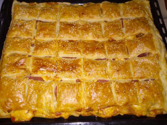 ζαμπονόπιτα σφολιατας με κρέμα γάλακτος