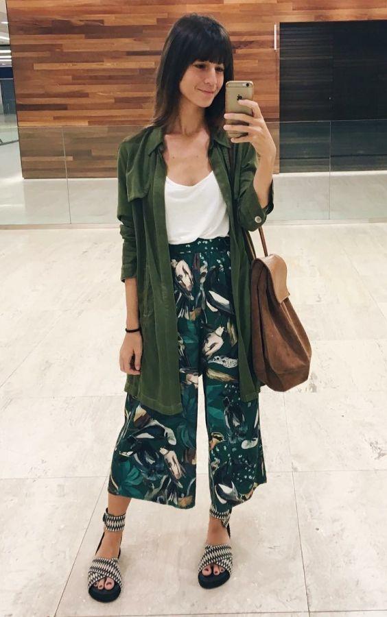 πράσινη παντελόνα με φτερά