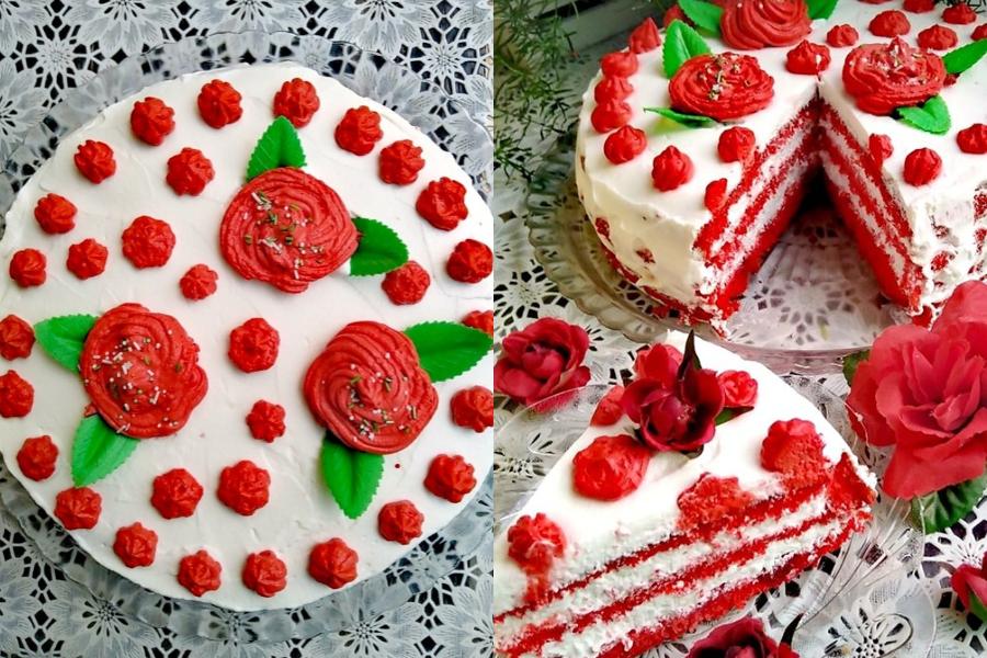 Τούρτα Red Rose: Η απόλυτη λουλουδένια τούρτα με απλά υλικά Τούρτα Red Rose: Η απόλυτη λουλουδένια τούρτα με απλά υλικά