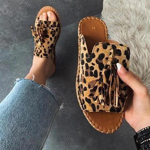 animal print σανδάλια